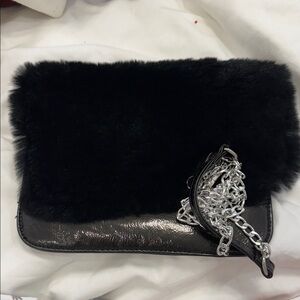 Elegant Black Fur Clutch